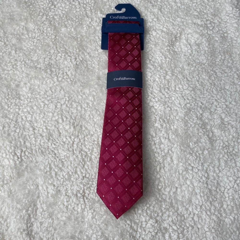 🛍 5/$25 NWT Dark Pink Magenta Tie - Picture 2 of 4